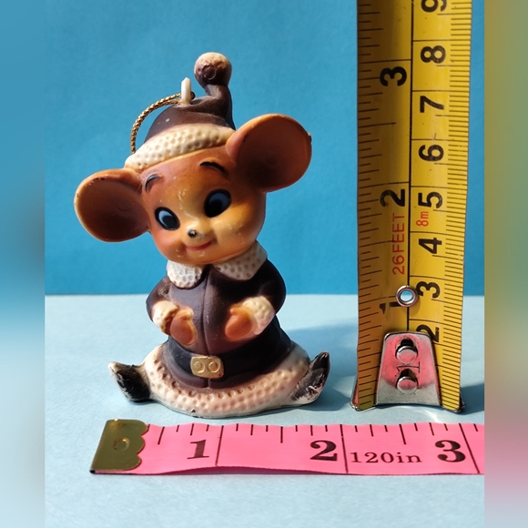 2/$20💙VINTAGE Mouse Christmas Tree Ornament Purple Santa Suit Plastic Mice - Picture 7 of 7